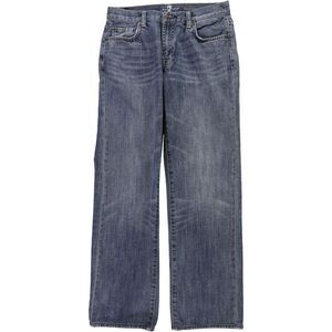 7 For All ManKind Womens Austyn Regular Straight Leg Jeans, Blue, 14, DM